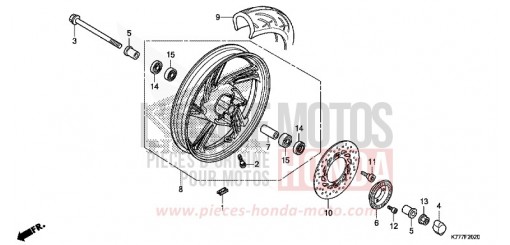 ROUE AVANT SH125ADK de 2019
